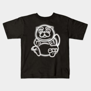 Neon Cute Fat Cat Kids T-Shirt